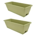 thumbnail image 1 of FRCOLOR Resin Plant Basin 2pcs Hanging Flower Pots Rectangular Balcony Planter Planter Fence Flower Bucket for Railing Fence Balcony Garden Patio Home,19.69"X7.48"X5.91", 1 of 10