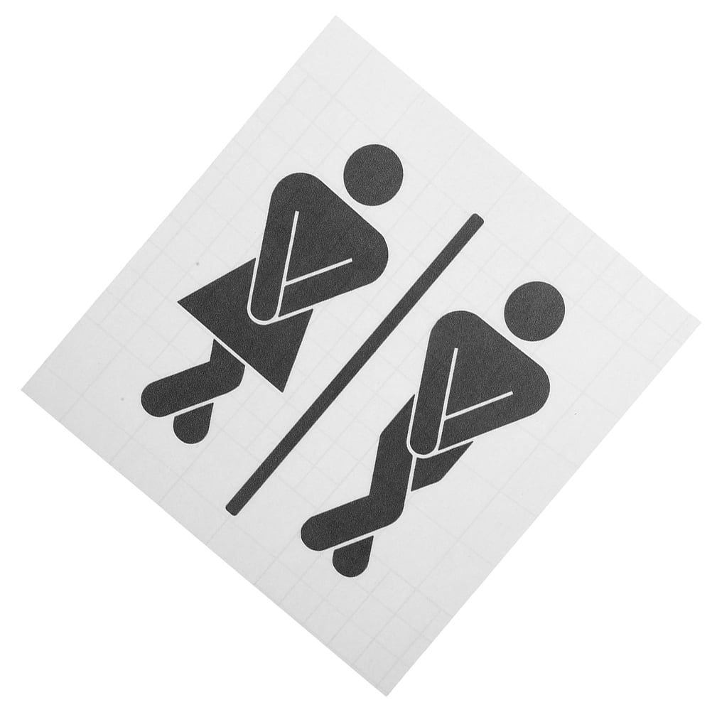 Durable PVC Restroom Sign for Decoration Easy to Install Black Bathroom ...