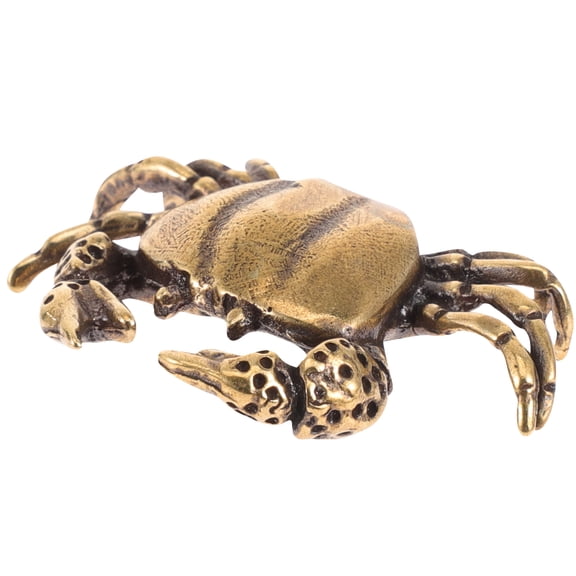LABSERRON Vintage Brass Crab Statue Collectible Figurine for Office and Bedroom Decor, 1 Piece Ornament