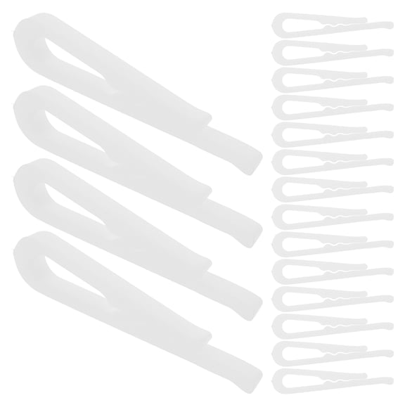 FRCOLOR Reusable White Material Shirt Clips for Household Use with Durable U Shape Design and Rounded