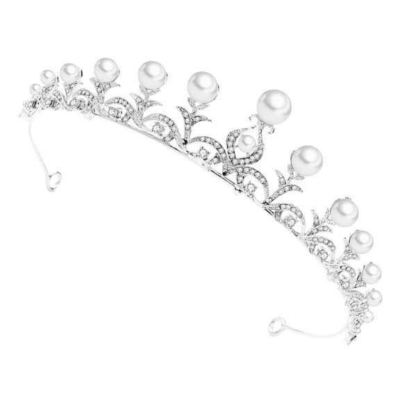KAKOWELY Silver Crystal Wedding Crown Headpiece for Bridal Hair