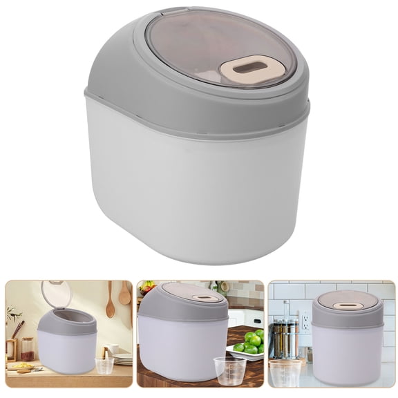 FRCOLOR Rice Storage Container With Clear Window  Large Plastic Grain Food Bucket Sealed Grain Box
