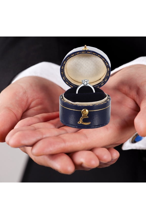 FRCOLOR Ring Storage Case Portable Exquisite Wedding Antique Small Blue