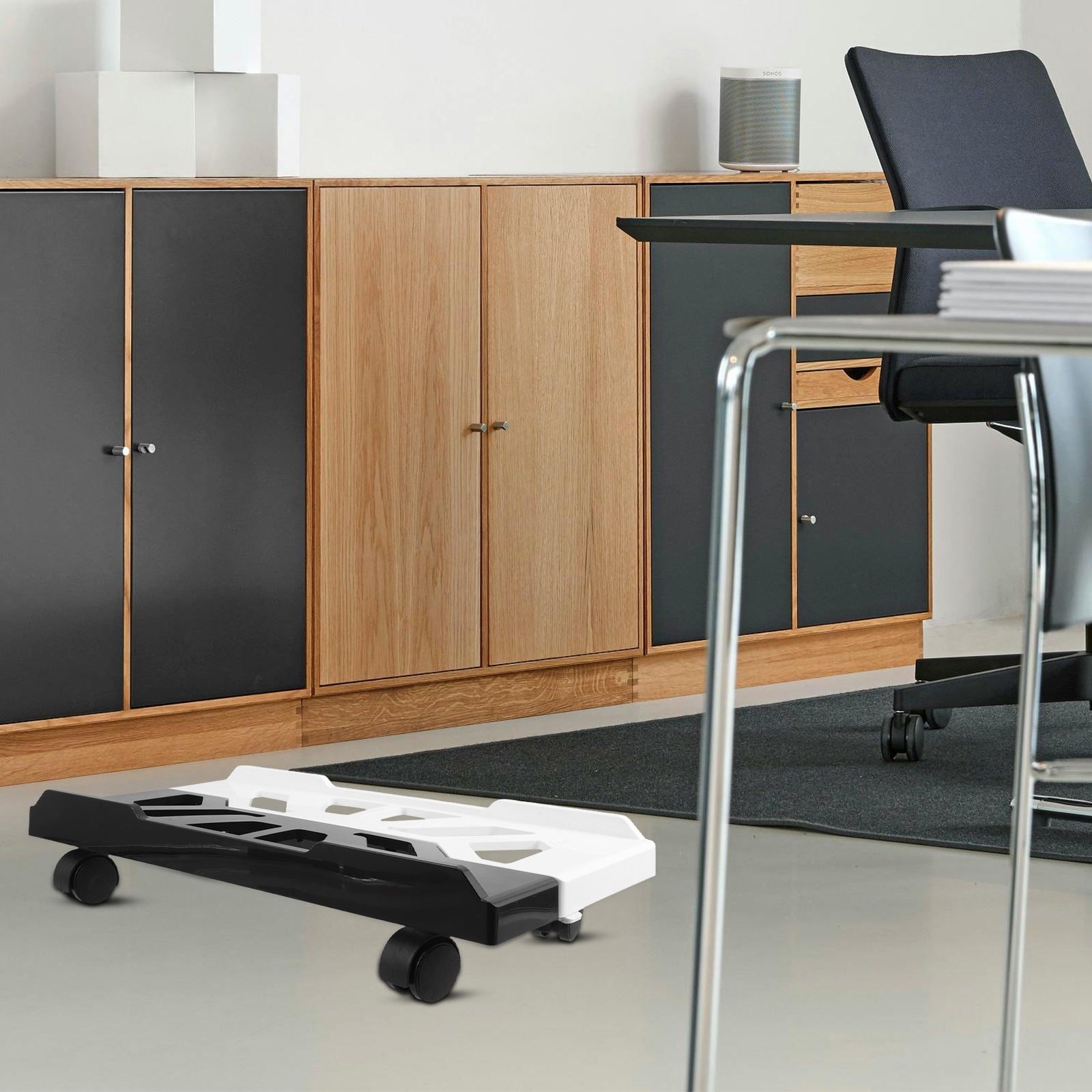 FRCOLOR Rolling Computer Tower Stand with Wheels Adjustable CPU Holder ...