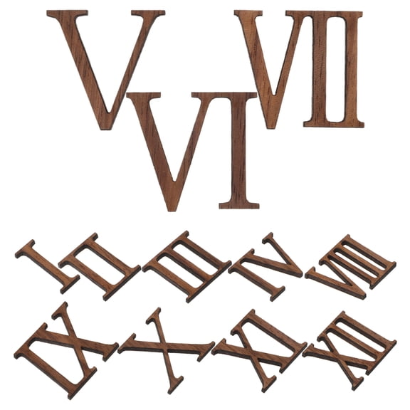 TAILTOSS Wall Clock Numerals Clock Numerals Kit Black Walnut Wood 1 Set