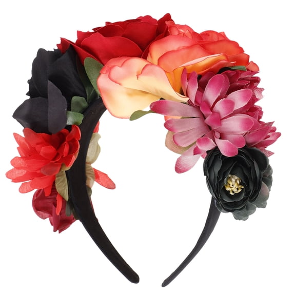 FRCOLOR Lightweight Orange Rose Flower Hair Band for and Party Occasion Accessory