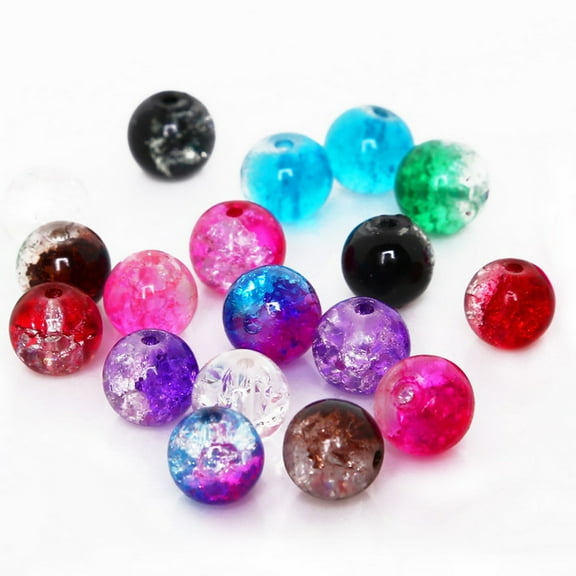 FRCOLOR Rosy Glass Beads for DIY Use Creative Craft Jewelry Making Accessories 10mm 40 Pieces