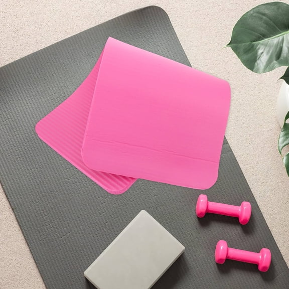 FRCOLOR Rosy NBR Beginner Ab Roller Mat for Plank and Elbow Support Portable Lightweight for Home Use 0.5