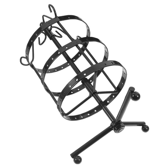 FRCOLOR Rotating Earrings Holder Rack 3 Tier Metal Jewelry Organizer Hanger Necklace Display Stand for Earrings Bracelets Rings Necklaces