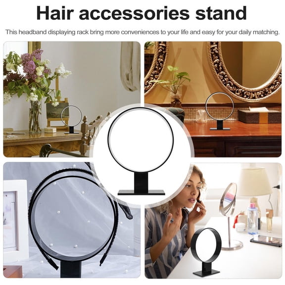 FRCOLOR Round Headband Display Stand Acrylic Holder for Women Girls Transparent Displays Headbands