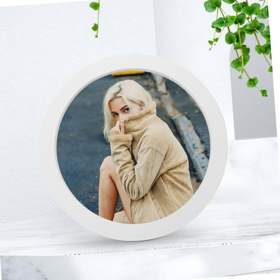 FRCOLOR Round Picture Frames for Wall Home Decor Wooden Photo