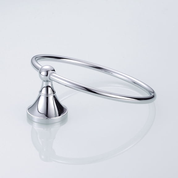 FRCOLOR Round Towel Ring Bathroom Chrome-plated Copper Material Simple Hanging Round Towel Ring