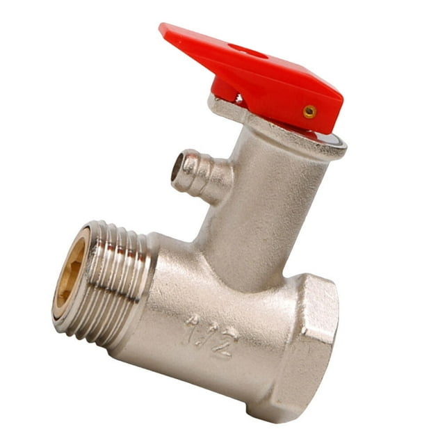 FRCOLOR Safety Relief Valve with Pressure Release Function for Air Compressor Pipe Safety Golden Plastic and Brass 0.9mpa