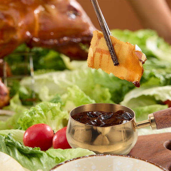 FRCOLOR Sauce Cup With Handle Stainless Steel Measuring Cups For Serving Condiment Salad Dressing Maple Syrup Espresso 60ml