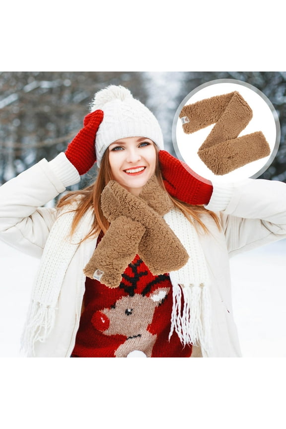 Scarves Neck Lamb Velvet Bear Scarf Khaki Student Miss