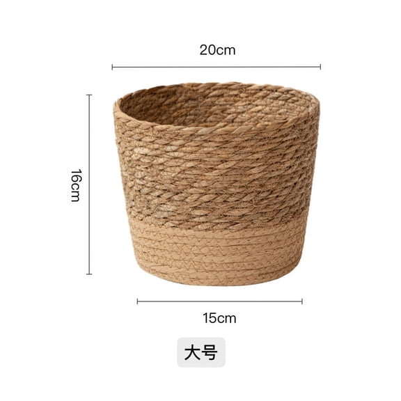 FRCOLOR Seagrass Planter Basket Flower Pot Woven Cover Storage Basket Plant Container Hand Woven Basket