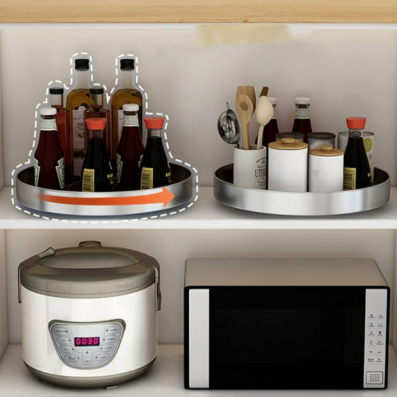 FRCOLOR Seasoning Organizer Drawer Carousel Stable Storage Tray 25X25CM Silver