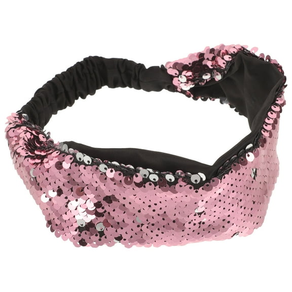FRCOLOR Sequin Bow Headband Mermaid Sequin Headband Women's 23.00X3.00X1.50CM Rose Gold