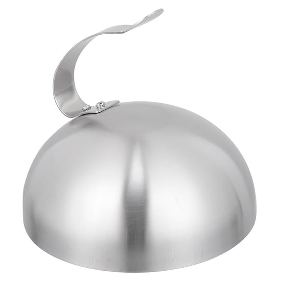 FRCOLOR Serving Cover Cheese Melting Griddle Dome Stainless Steel Round Basting Cover Steaming Dome Anti Oil Splashing Dish Lid with Handle for Burgers Steak 28cm,196.85"X3.94"X0.06"