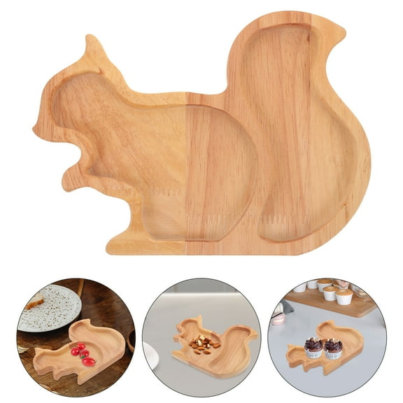 WASHWEPE Candy Tray Serving Dish Wood 1Pcs With Squirrel Shape For Households