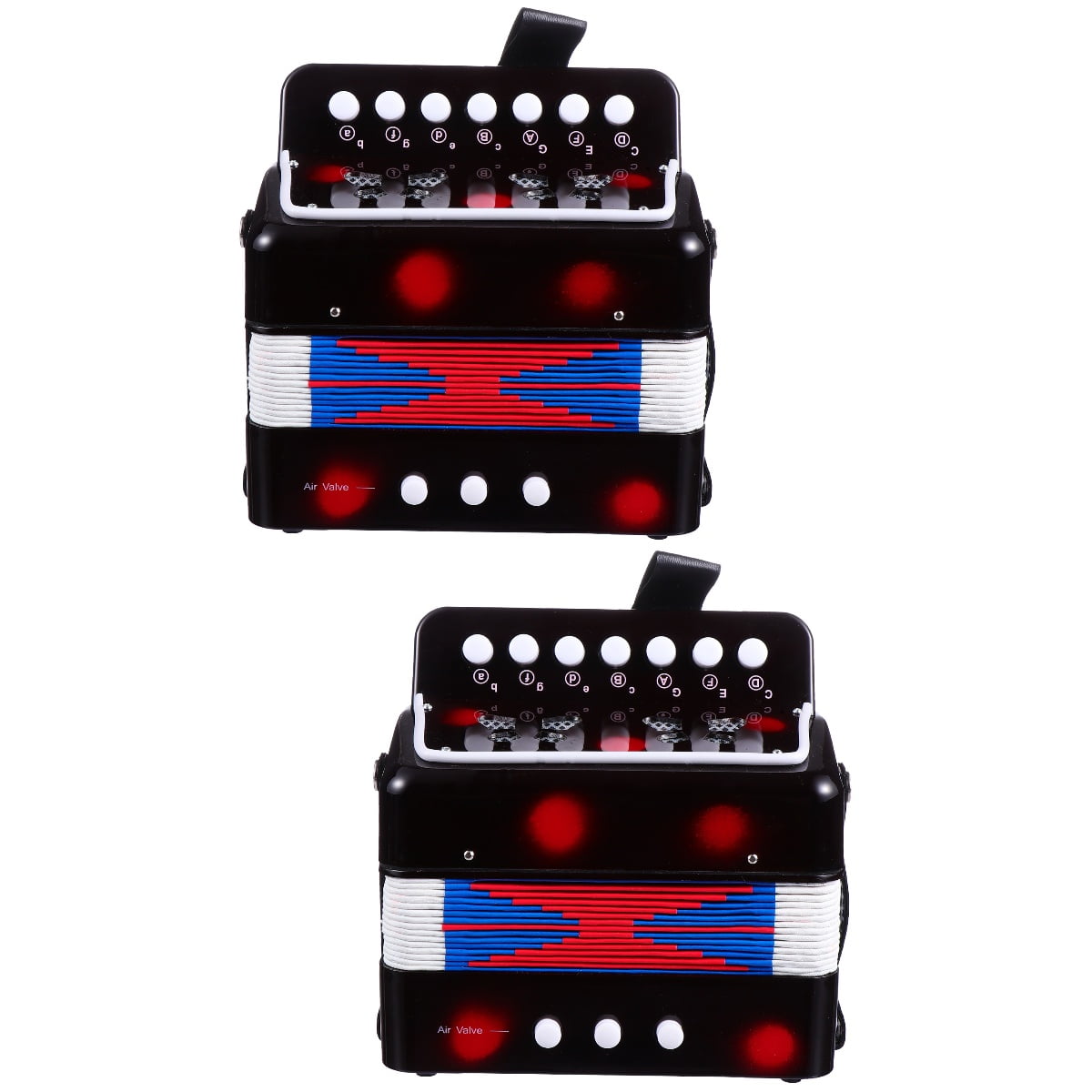 FRCOLOR Set of 2 Mini Accordion Accordion for Beginners Child 17X17X10CM Black