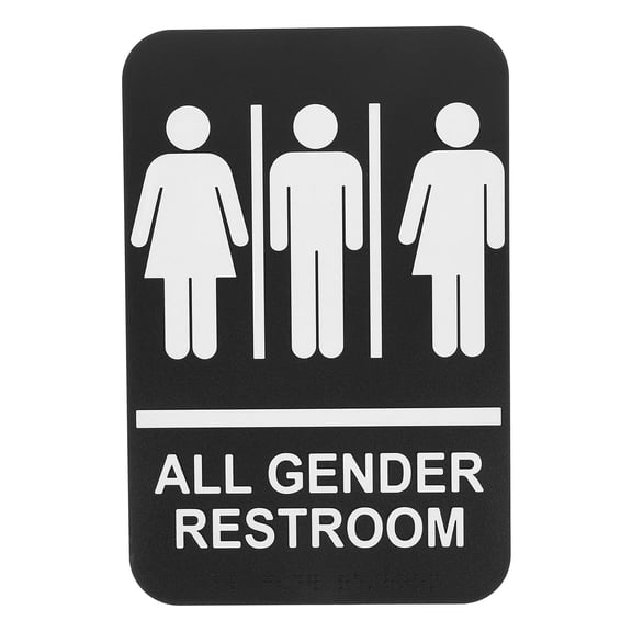 CIMAXIC 3Pcs Multi Color Braille Indication Self Adhesive Bathroom Signs for Unisex Use