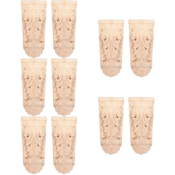 FRCOLOR  Set of 5 Carved Column Wooden Shelf Brackets Roman