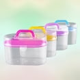 thumbnail image 1 of FRCOLOR Transparent Hard Plastic Case for Sewing Supplies Organizer with Snap Buckle and Rotatable Handle, 1 of 8