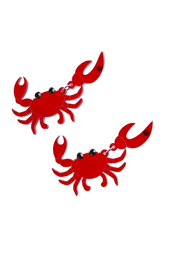 Shell Earring Red Crab Earrings Exaggerated Creative