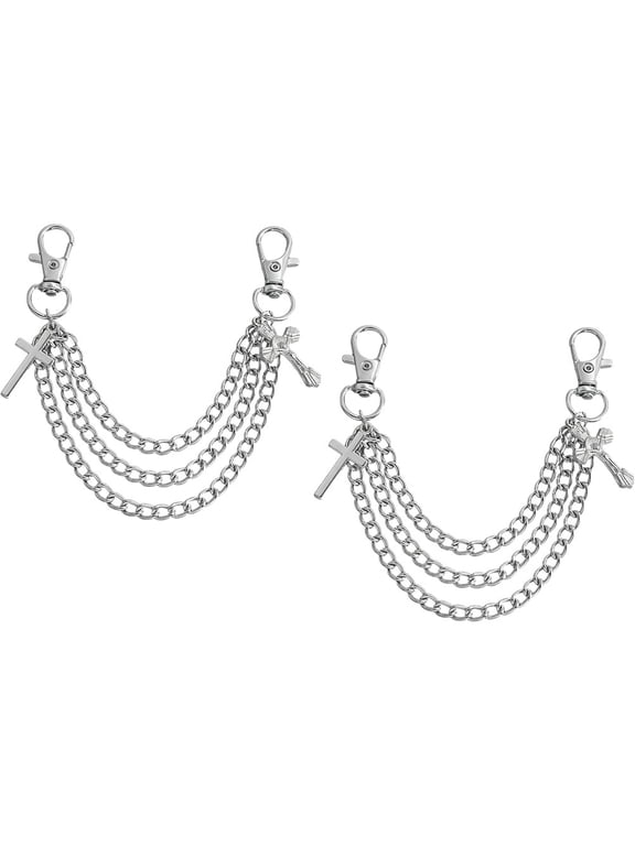 LABSERRON Shoe Chains Silver 1 Pair 7.1X1.2X0.4In