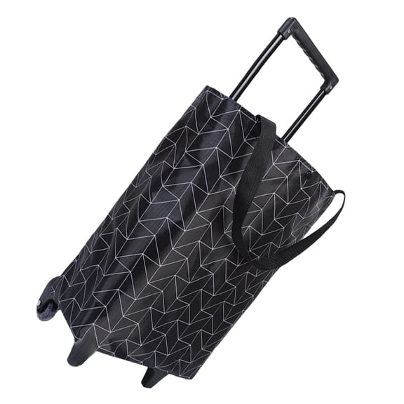 FRCOLOR Reusable Shopping Bag with Wheels, Portable Trolley Cart Large Grocery Bag, Travel Handbag for Shopping and Travel