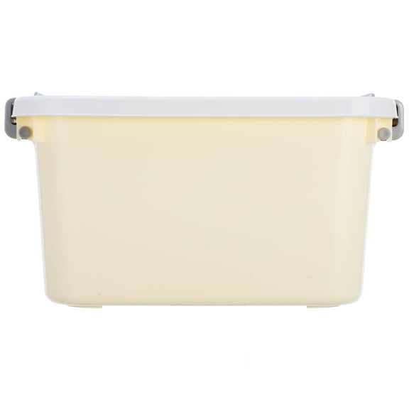 Beige Plastic Storage Box for Organizing Toys and Small Items with Lid 7.5 x 5.2 x 4.3 Inches