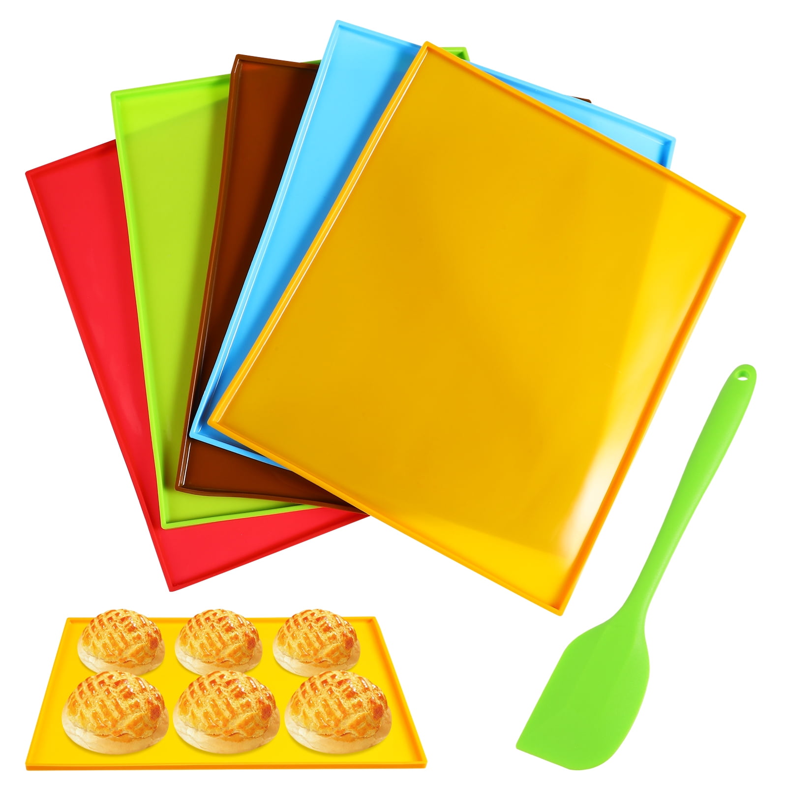 FRCOLOR Silicone Baking Mats with Edges Nonstick Silicone Tray Liners