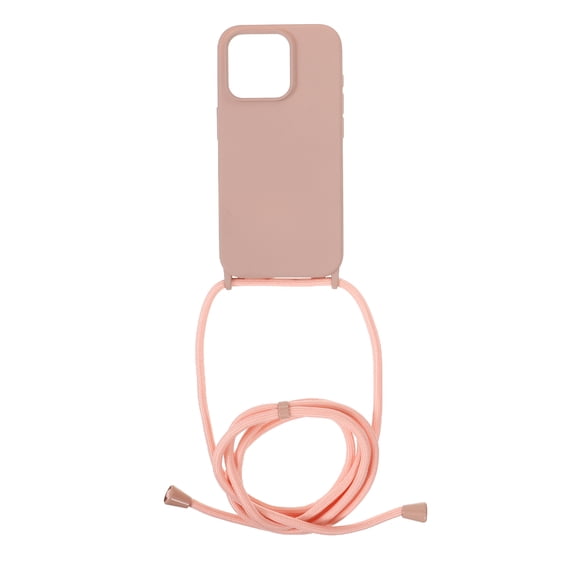 FRCOLOR Silicone Mobile Phone Cover Shockproof Protective Case with Lanyard Compatible with  iPhone 15 Pro