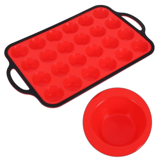 FRCOLOR Silicone Muffin Tray Non-Stick Mini Cupcake Mold for Baking Practical and Reusable Cake Mold for Mini Muffins Cupcakes and Pancakes