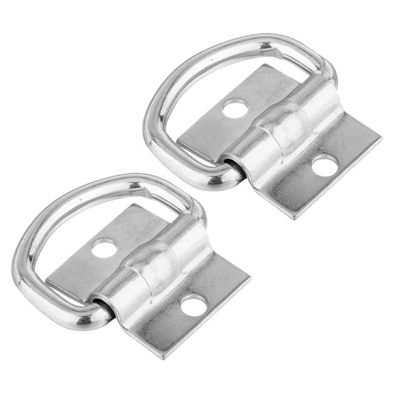 FRCOLOR Silver Galvanized Iron Car Anchor Rings for Safe Transportation 2pcs Multi-functional Truck Cargo