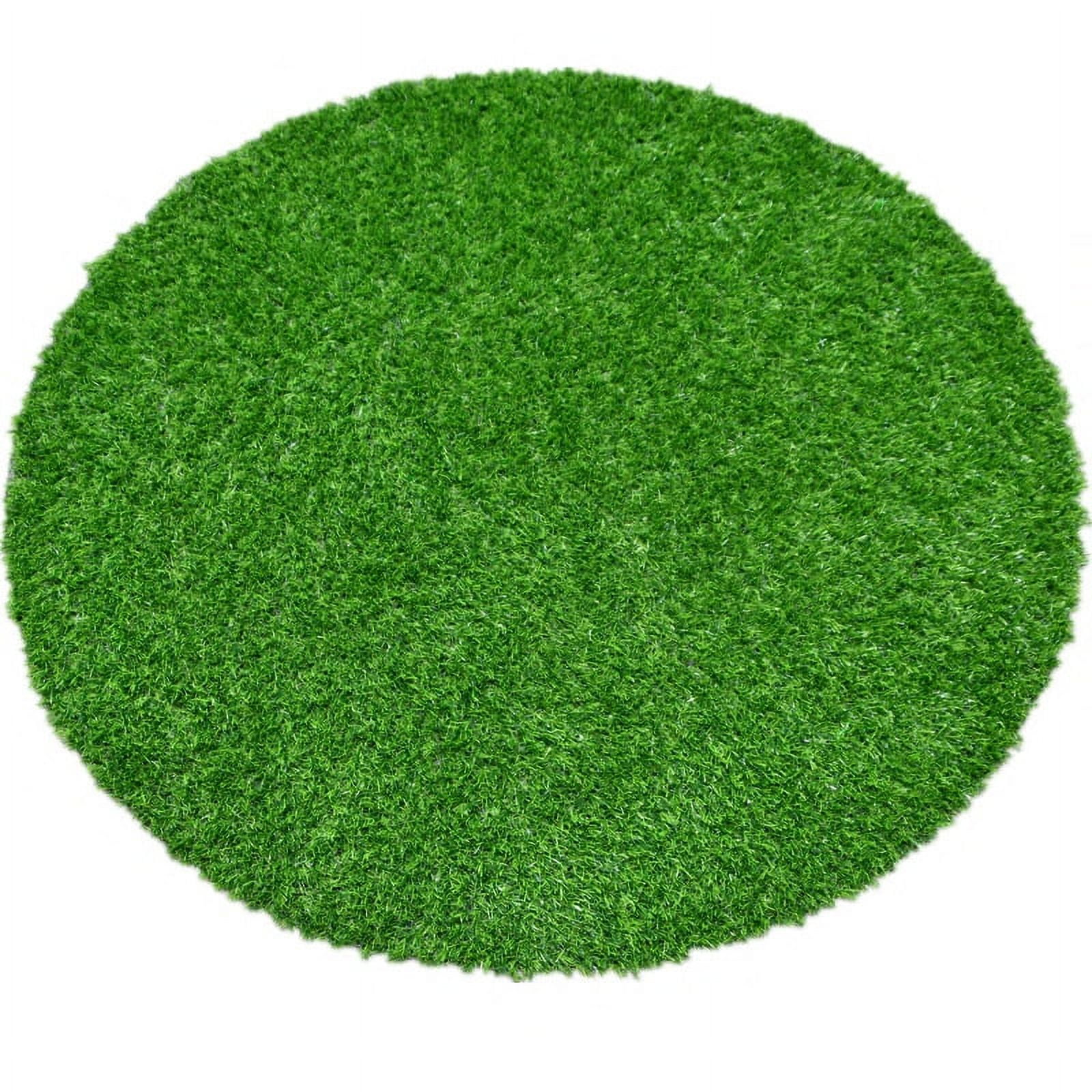 FRCOLOR Simulated Grass Round Table Mat Green Artificial Tabletop Grass