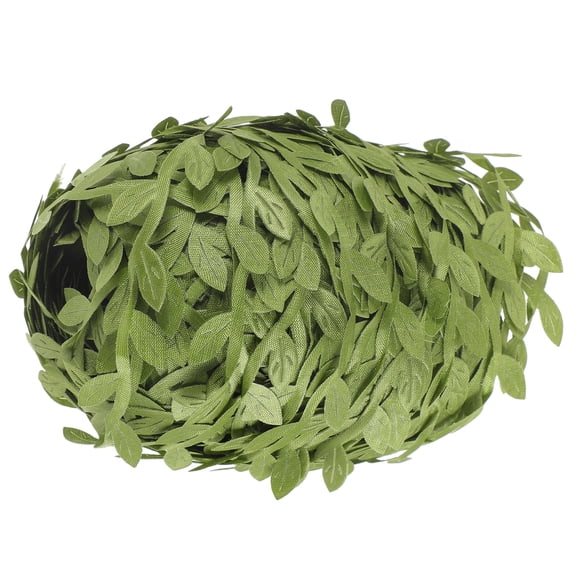 FRCOLOR  Simulated Long Wicker Rattan Silk Willow Leaf Garland Decoration (green 100 Meters Wicker) Forest