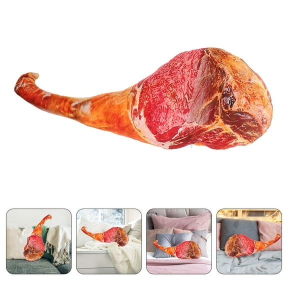 FRCOLOR Simulation Ham Shape Pillow Soft Ham Fake Meat Back Cushion Funny Food Plush Stuffed Toy Sofa Funny Hugging Pillow Ham Sleeping Pillow