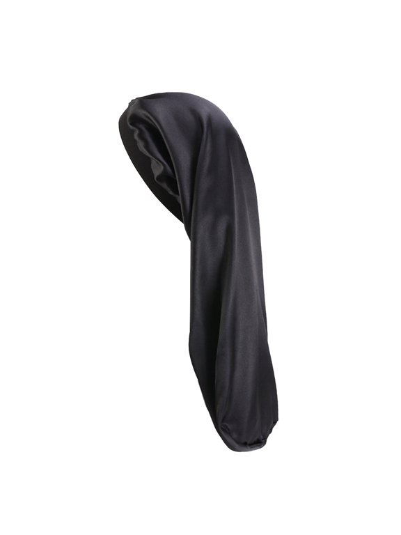 Sleeping Cap Dreadlocks Sleeping Hat Stretchy Night Bonnet Cap with Elastic Band Long Braids Hair Protection Cover Tube for Ladies Black,24.61"X12.8"X0.39"