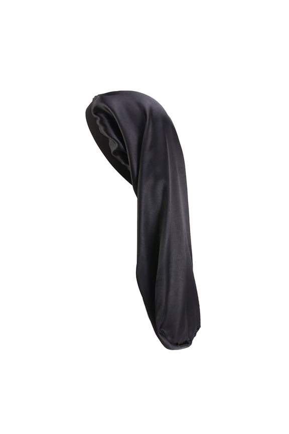 Sleeping Cap Dreadlocks Sleeping Hat Stretchy Night Bonnet Cap with Elastic Band Long Braids Hair Protection Cover Tube for Ladies Black,24.61"X12.8"X0.39"