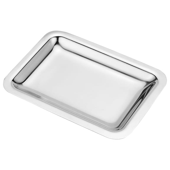 KAKOWELY Rectangular Serving Trays Silver 1Set 5.1x3.7x0.5In