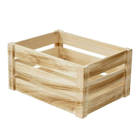 FRCOLOR Light Brown Wooden Storage Basket for Home Office Use Made of Premium Timber 1 Piece