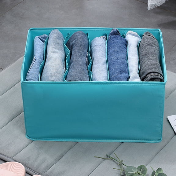 LABSERRON 1Pc Blue Sock Storage Organizer 7 Cell Design Soft Touch Washable Storage Box