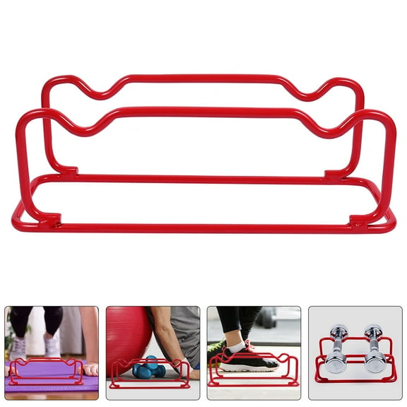 FRCOLOR  Small Weight Rack Barbell Stand for Dumbbell with Weights Red