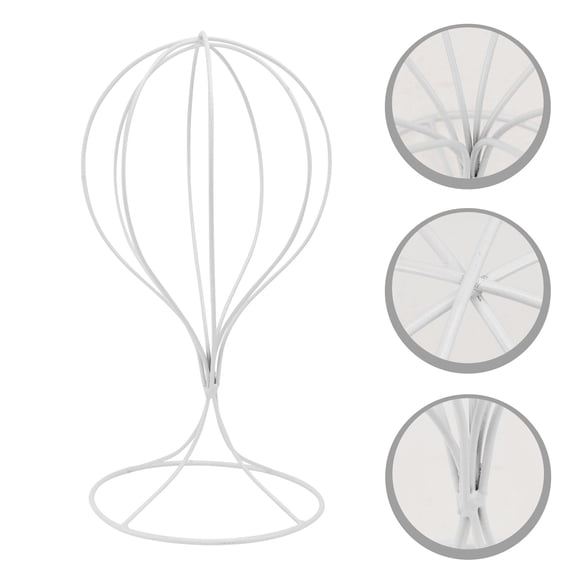 FRCOLOR Small Wrought Iron Hat Rack Modern Hat Stand Travel 29X16CM White