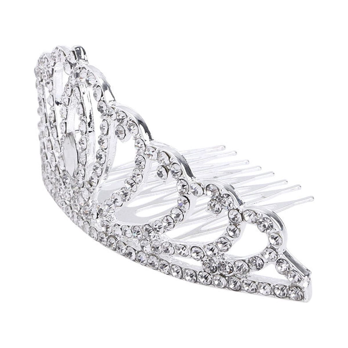 Tiara Brand Sparkling Silver Hair Accessory. Silver Tiara Crown Crystal Headband with Combs for Bride  main image 3