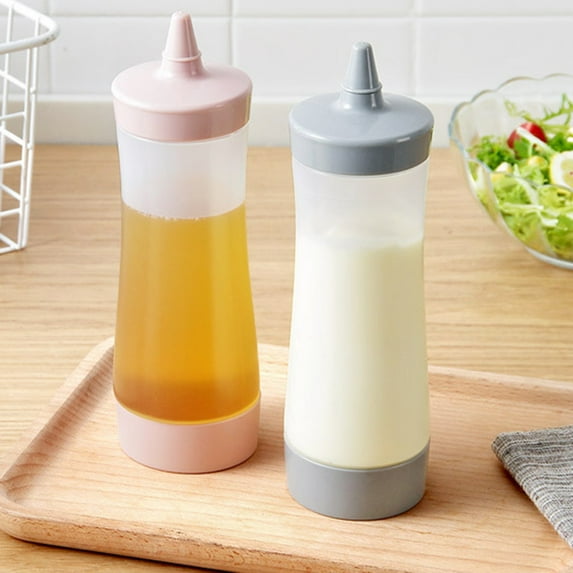 FRCOLOR Squeeze Sauce Bottle Squirt Bottles for Sauces Ketchup Pink