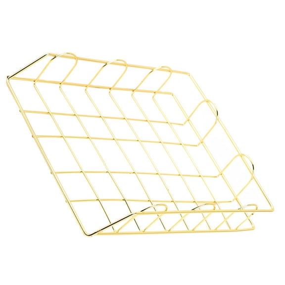 FRCOLOR Stackable Tray File Frame Organizer Office 30.20X24.60X5.70CM Golden