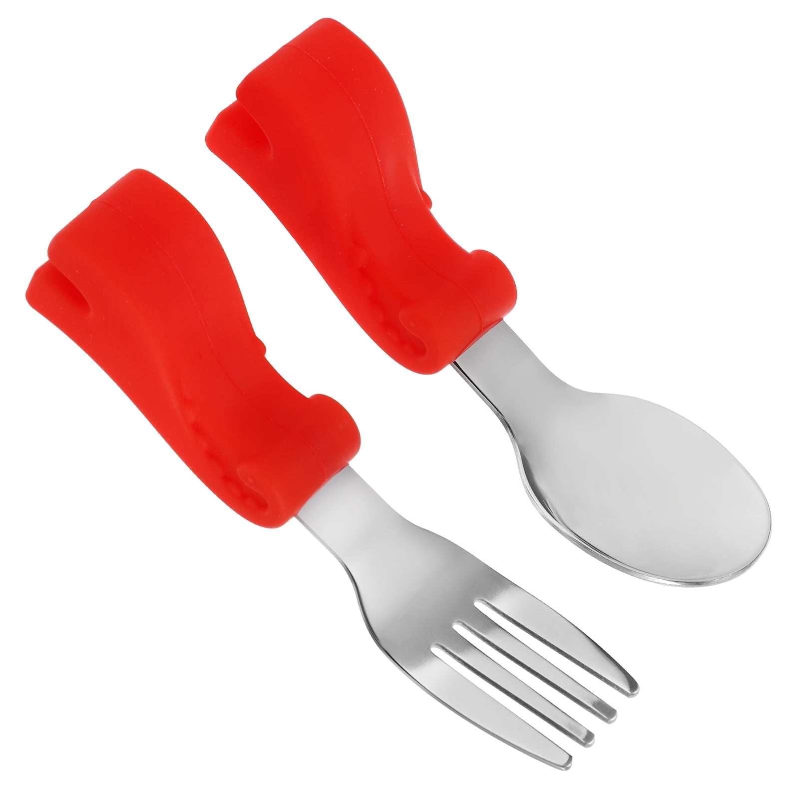FRCOLOR Stainless Steel Baby Fork and Spoon Set Baby Training Utensils